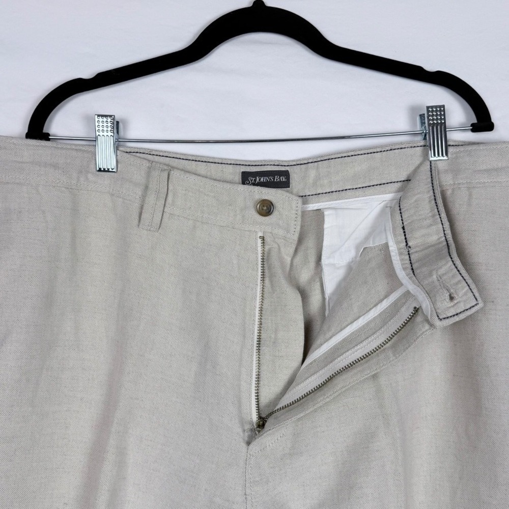 St. Johns Bay Mens 38x32 Linen Blend Pants Casual Preppy Wedding Vacation - Picture 2 of 9
